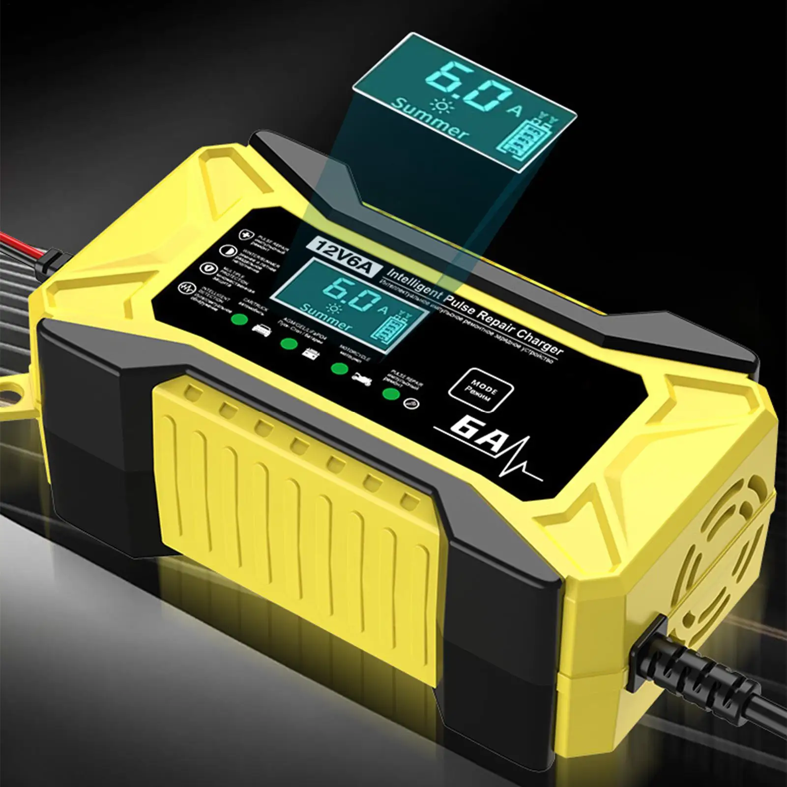 

Автомобильные зарядные устройства, портативное интеллектуальное зарядное устройство 12 В, автомобильная электроника с ЖК-дисплеем и температурой