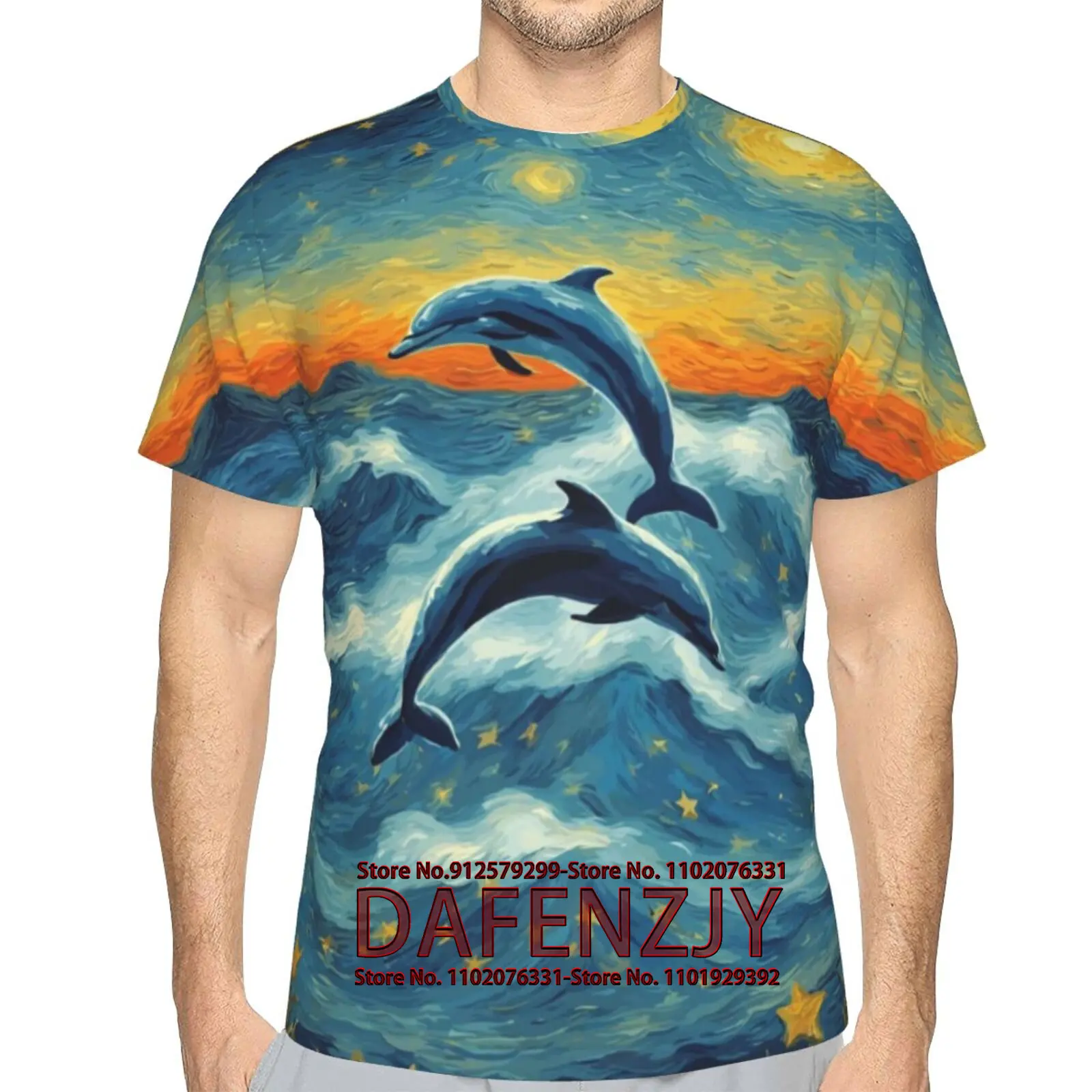Dolphin Shirts for Men Women 3D Print Animal Unisex Short Sleeve Tee