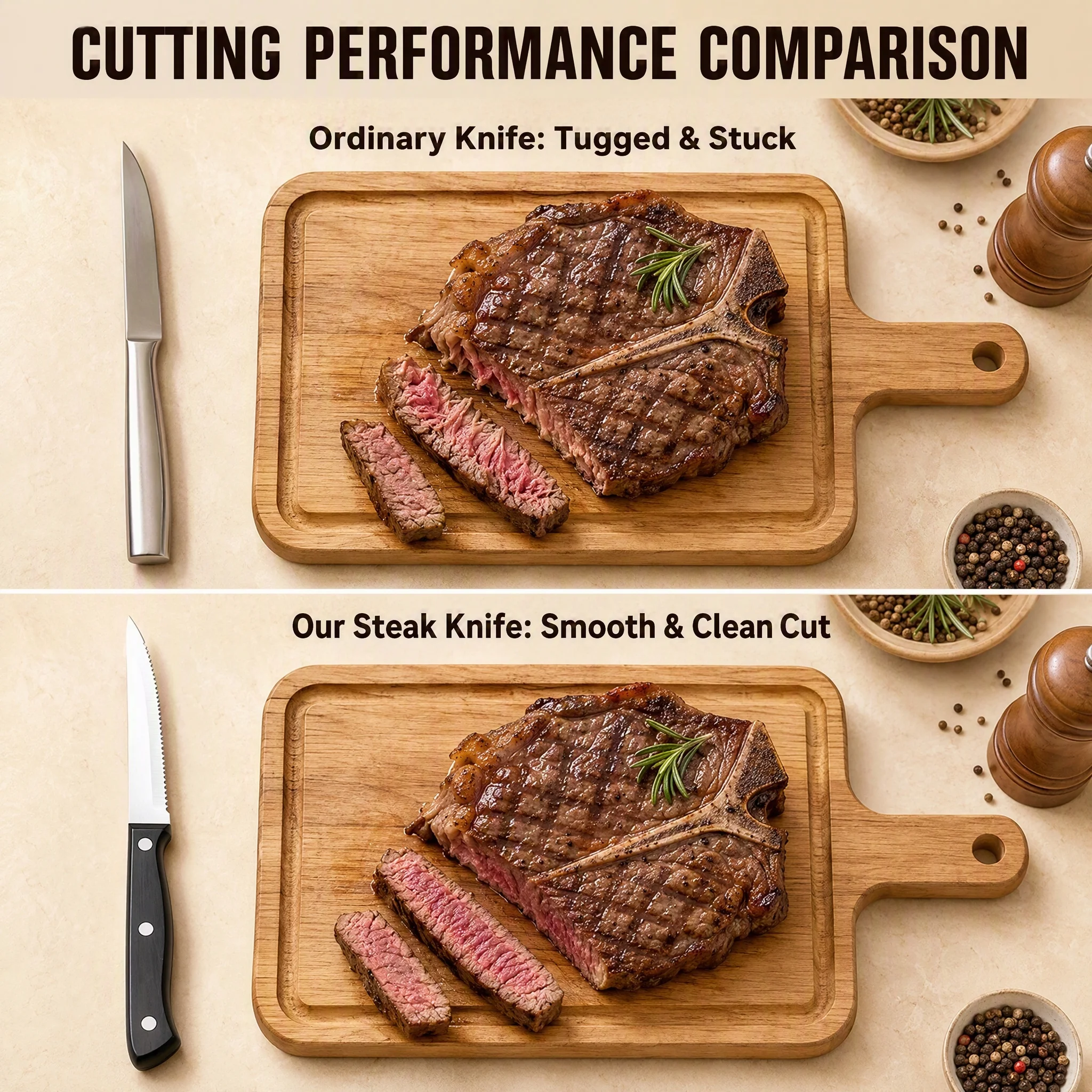 2026New Stainless Steel Kitchen Knife Professional 1/2/4/6 Piece Set with Notched Blade Steak Knife Set of Kitchen Cooking Knive