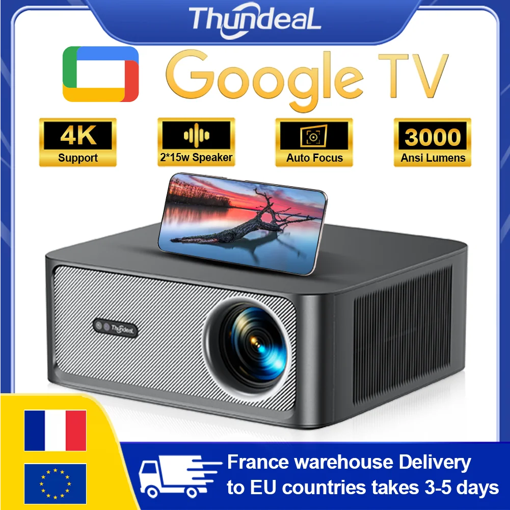 ThundeaL Officieel gelicentieerde Google TD98Pro ATV 4K Android TV Full HD 1080P Projector Video TD98Pro Home Meeting Gaming Projector
