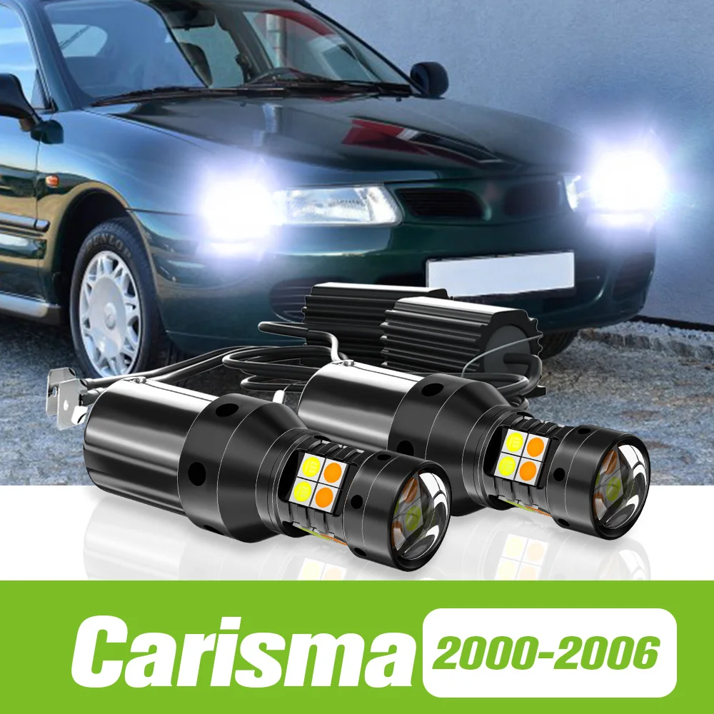 2pcs For Mitsubishi Carisma 2000-2006 Dual Mode LED Turn Signal+Daytime Running Light DRL 2001 2002 2003 2004 2005 Accessories