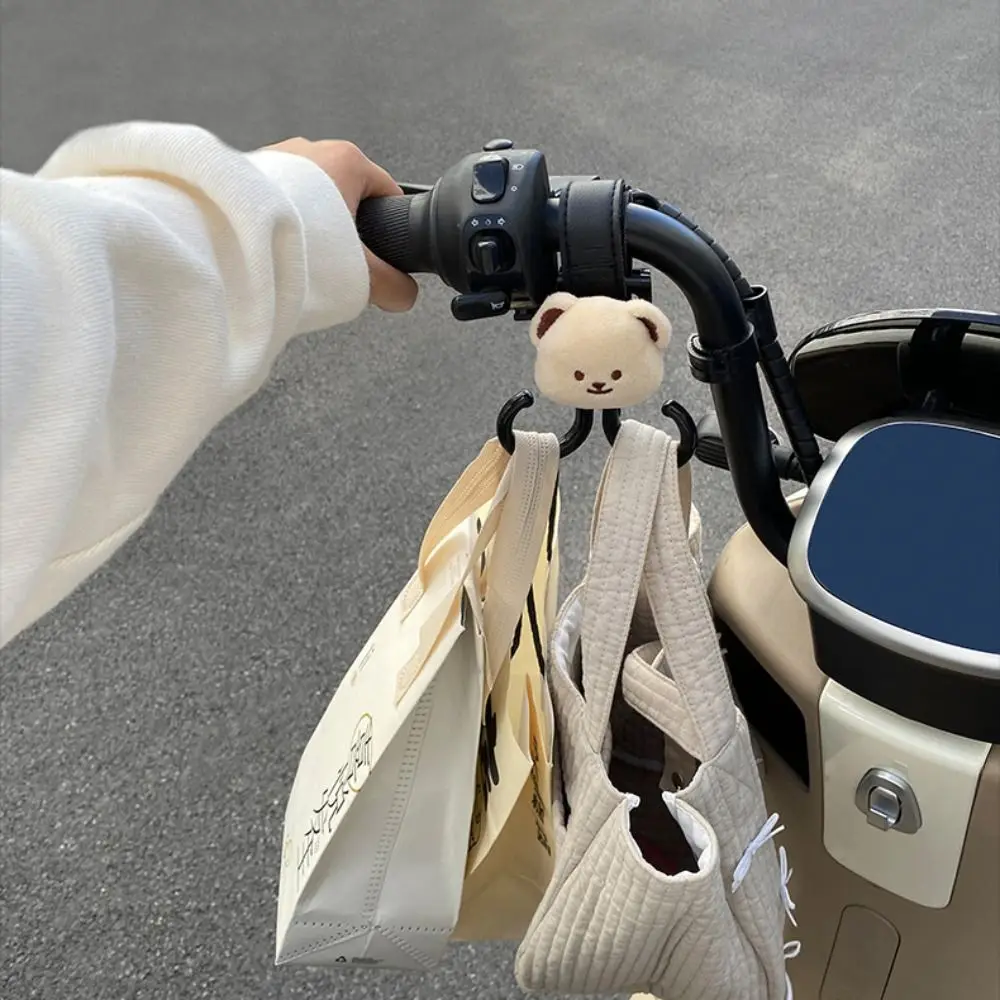 Urso bonito carrinho de bebê ganchos duplo gancho carrinho organizador pendurado gancho acessórios carrinho dos desenhos animados acessórios pram