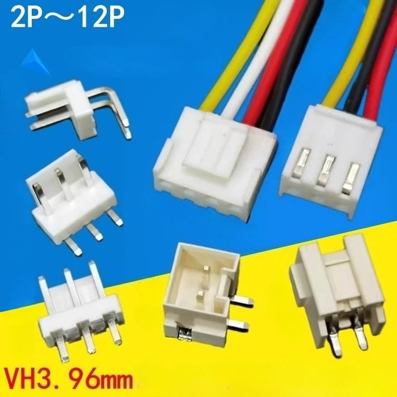 

10pcs JST VH3.96 22AWG 20cm Single Male Housing Plug Connector Wire Cable 2/3/4/5/6/7/8/9/10Pin with DIP RA SMT Pin Wafer