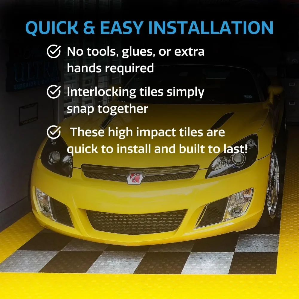 Interlocking Heavy-Duty Non-Slip Copolymer Garage Floor Tiles - Durable, Modular, Easy Installation, Suitable for Workshops and