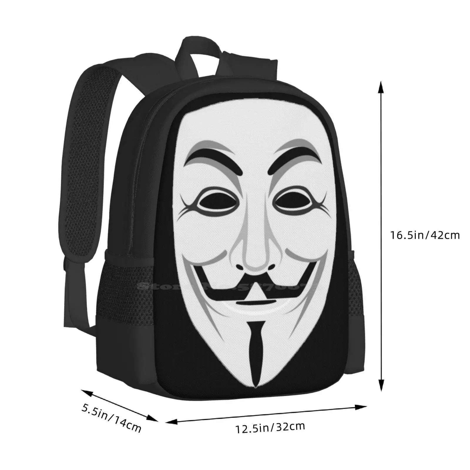 Guy Fawkes School Bags Travel Laptop Backpack Guy Fawkes V For Vendetta Anonymous Hacker Protest 5Th November Remember Gun