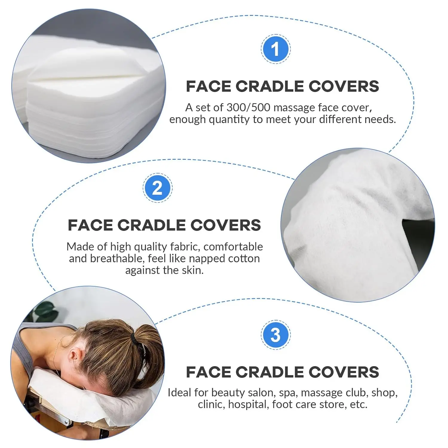 100pcs Disposable Headrest Pillow Paper Beauty Spa Salon Bed Table Cover Massage Face Cradle Table Head Rest Covers