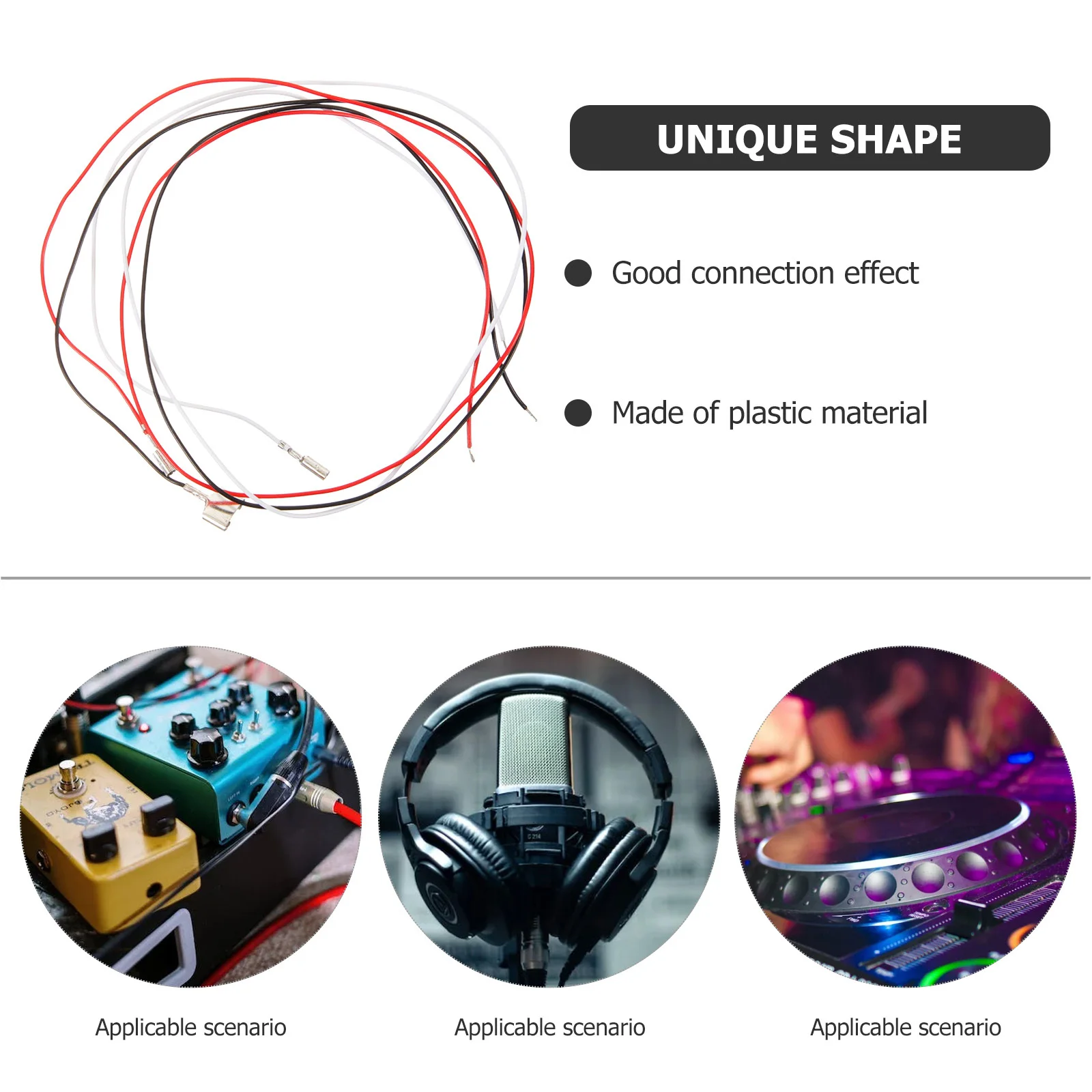 

3Pcs Phonograph Lead Wires Plastic Insulated Turntable Headshell Connection Cables for Record Player Stereo Cartridge