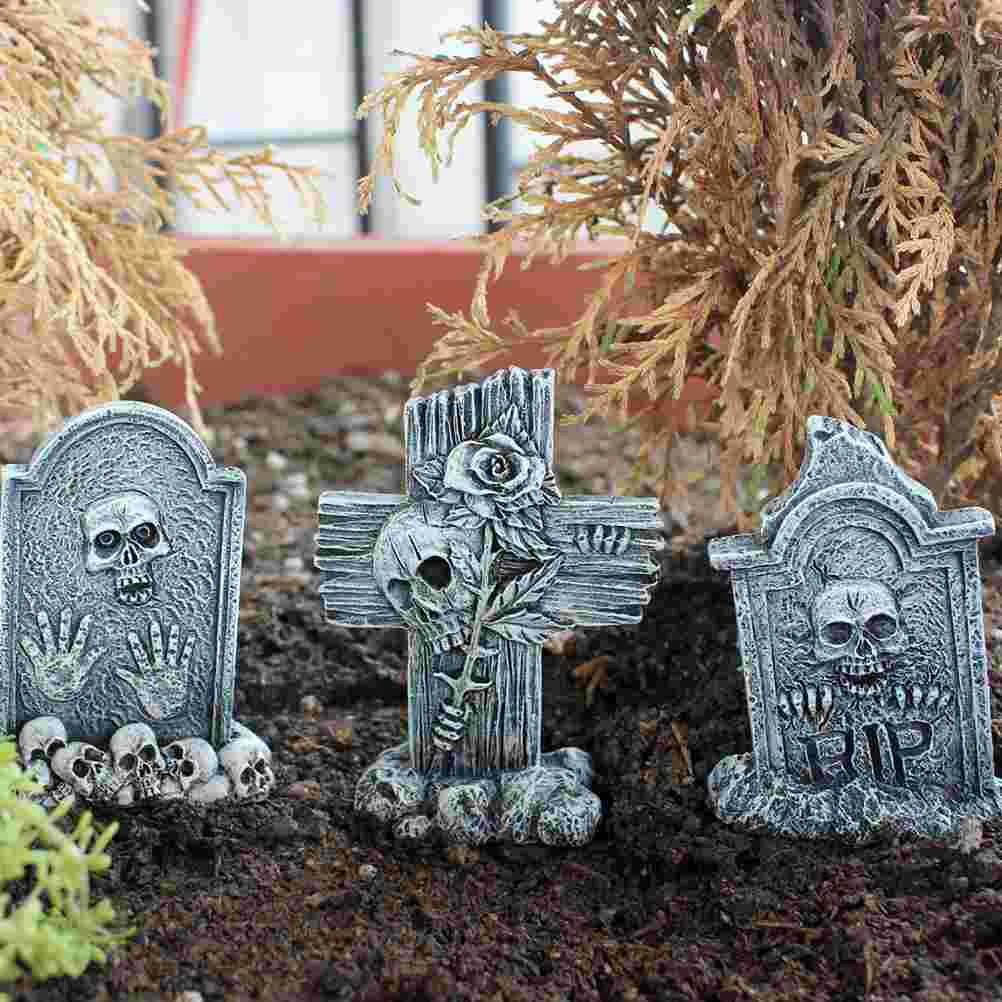 

Spooky Graveyard Halloween Tombstone Decoration Cross Wall Foam Decorations