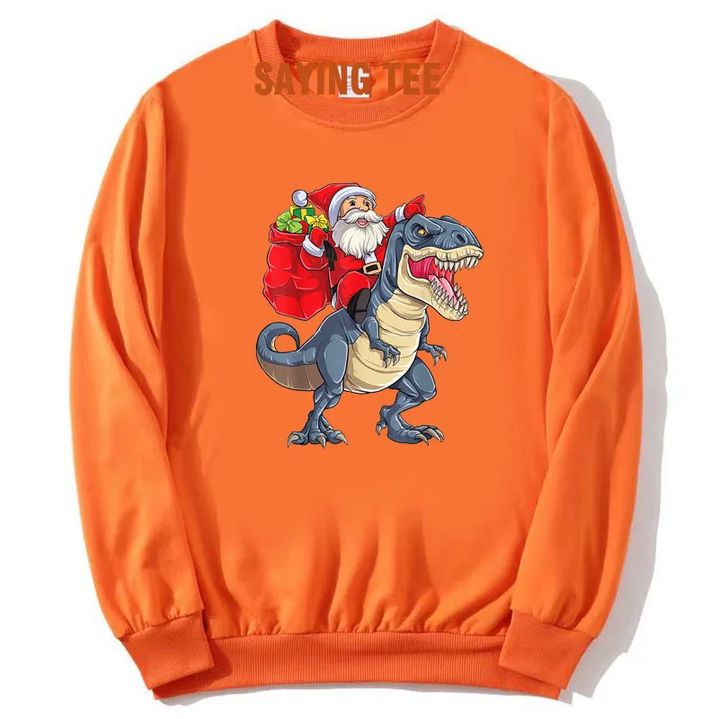 Dinosaurier t Rex Weihnachten Santa Jungen Männer Weihnachten Squad Pullower Sweatshirt niedlichen Langarm T-Shirt Top Papa Ehemann Baumwolle Pullover – Detail 6
