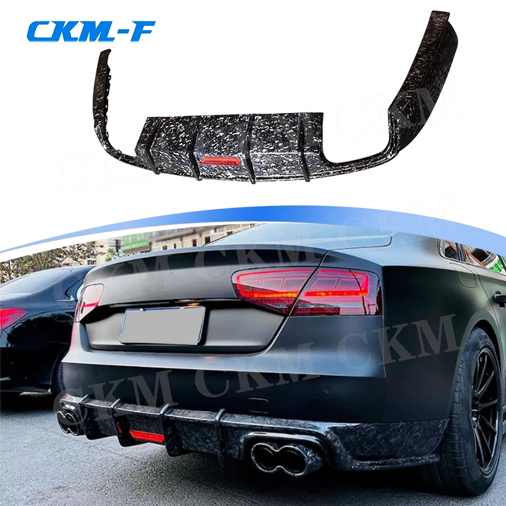 

Carbon Fiber Body Kits Rear Lip Diffuser Spoiler Aprons for Audi A8 2010 2011 2012 2013 Car Bumper Guard FRP Car Accessories