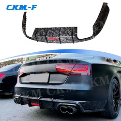 Carbon Fiber Body Kits Rear Lip Diffuser Spoiler Aprons for Audi A8 2010 2011 2012 2013 Car Bumper Guard FRP Car Accessories