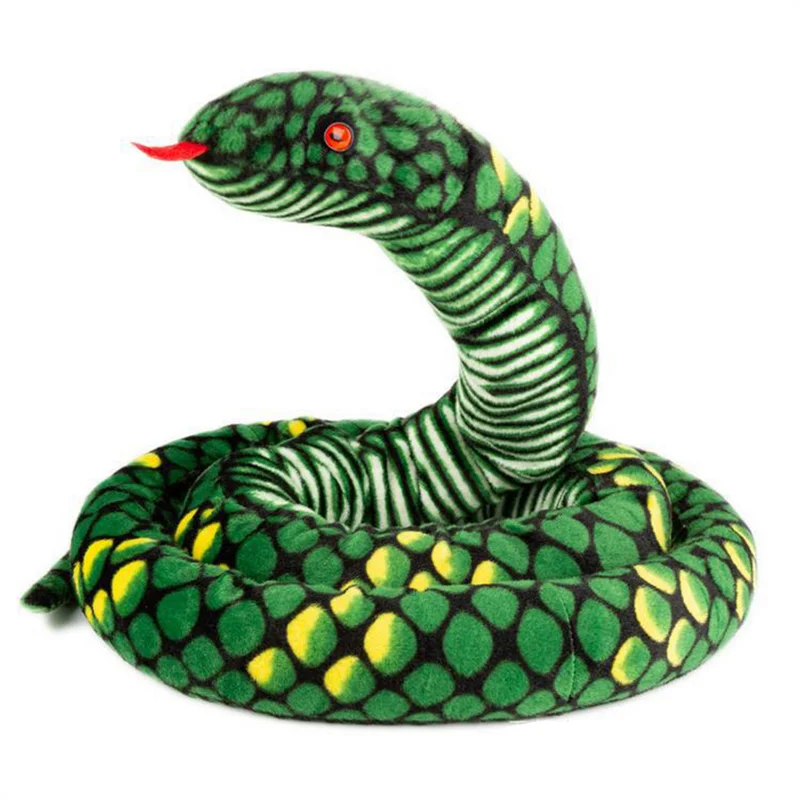 New Snake Doll Doll Large Simulation Snake Plush Toy Cute Python Snake Plate Snake Cobra Teasing Gift