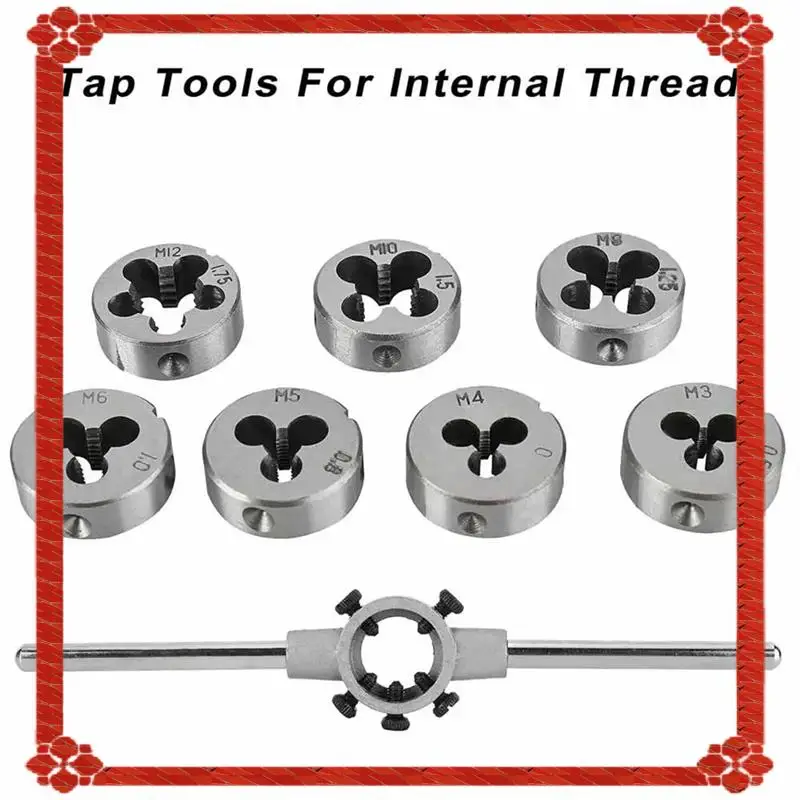 

24-Hour Delivery M3-M12 Thread Wrench Nut Tool Kit 32Pcs/Set Metric Tap Die Set For Bolt Screw Repair Taper Plug M3 M4 M5 M6 M8