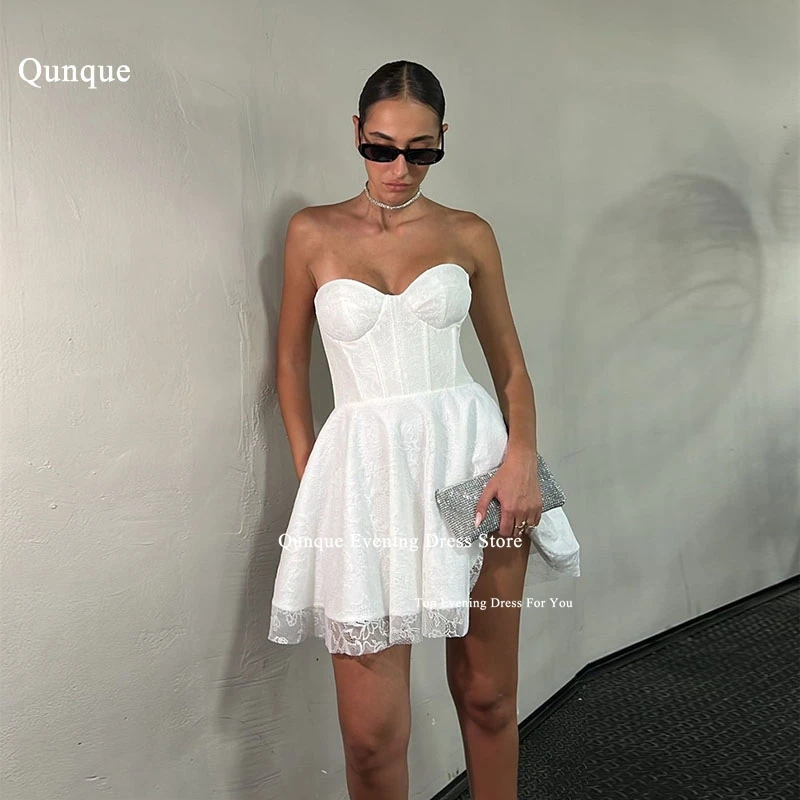 

Qunque Sexy Charming Lace Girl Short Prom Dress 2024 Mini Fashion Elegant Women Cocktail Party Gowns For Birthday فساتين سهرة