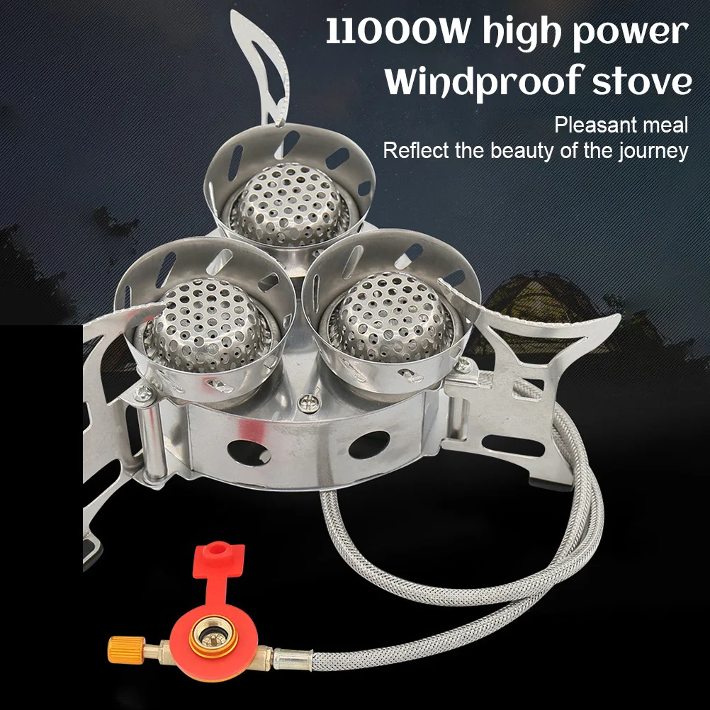 

Portable Camping Split Stove Gas Burner 11000W High Power Windproof Outdoor Cooking Gear with Storage Bag