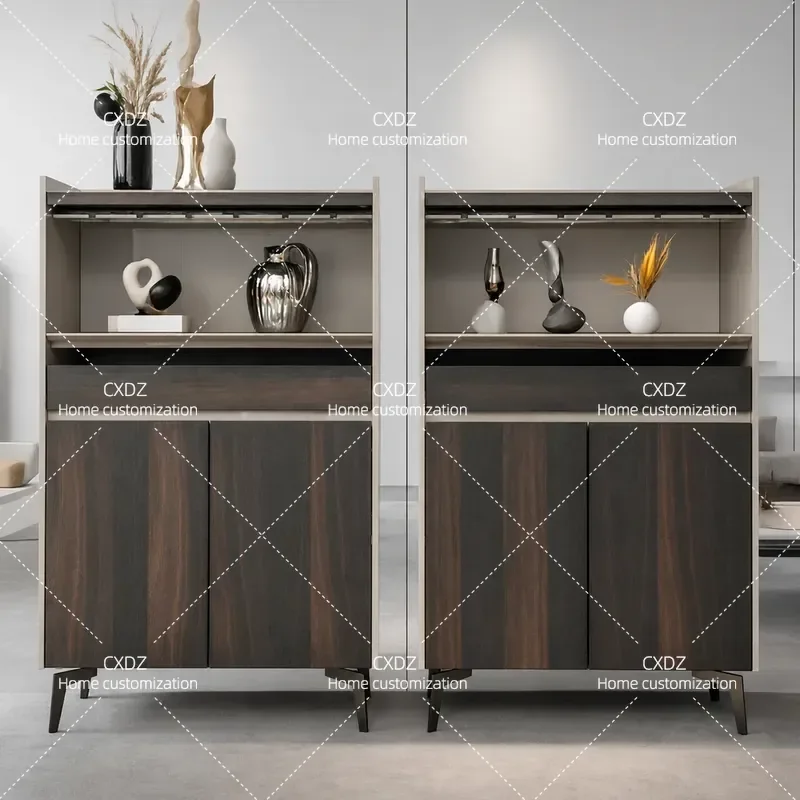 Modern Minimalist Double Door Wine Cabinet Luxury Sideboard for Living Room Dining Room Red Wine Storage Locker Furniture