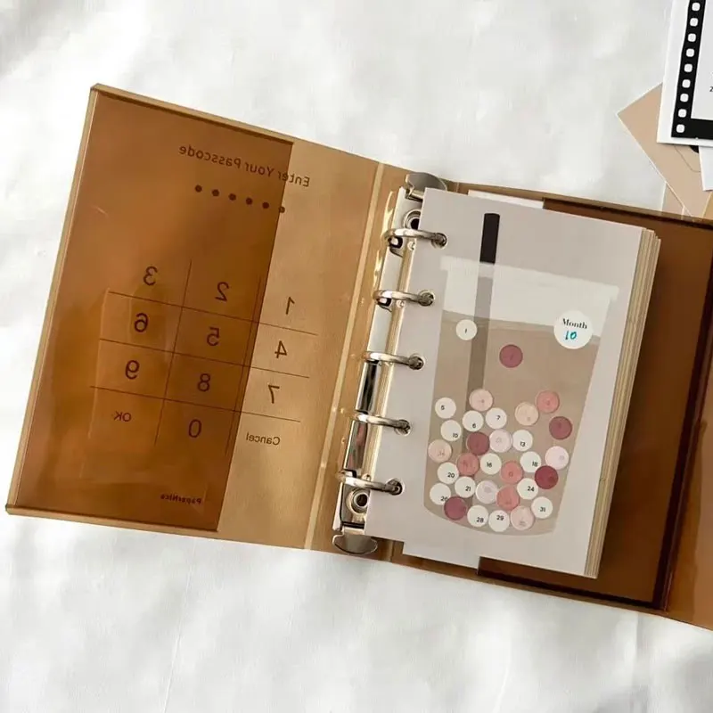 1Piece M5 Loose Leaf Ledger Cover with 5 Holes Transparency PVC Notebook Shell Mini Notebook Binder Shell Accessories Diary