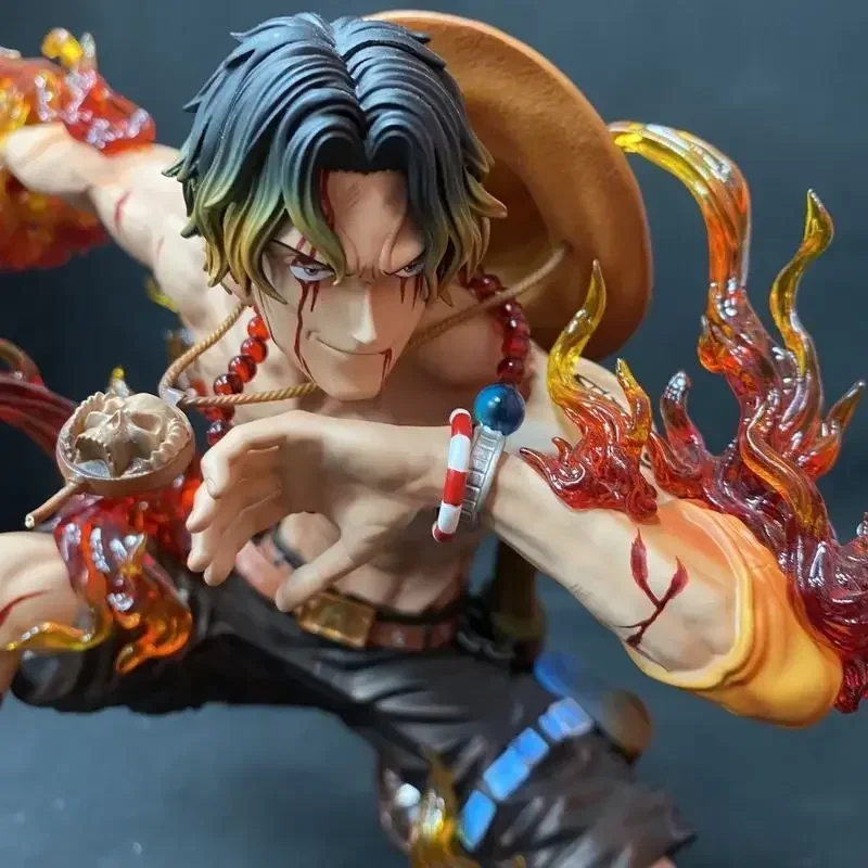 One Piece Iu Studiopop Resonance Series Ace Battle Damage Limited Scene Collection Model Statue Anime Peripherals Toys