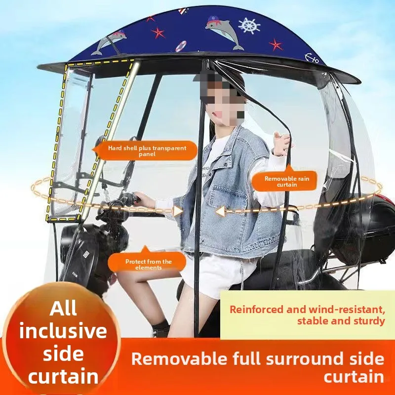 

Motorcycle Tricycle Fully Enclosed Windshield Rainproof Sun Protection Shading motorcycle cover waterproof outdoor 오토바이 용품