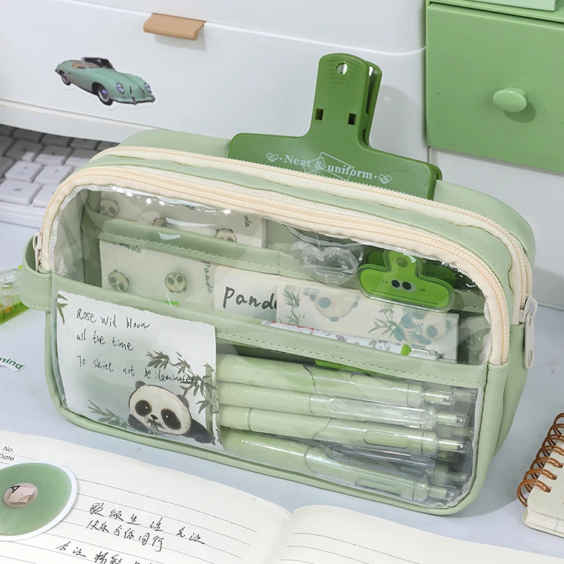 Large Capacity Pencil Case Transparent Pencil Pouch Trousse Scolaire School Supplies Estuches Escolares Pencil Cases For Girls