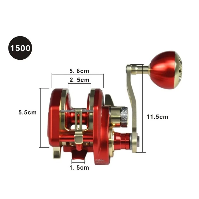 スロージギングマスターリール ボート 50kg 6.3:1 ギア比 海水トローリングドラムリール 海釣り
