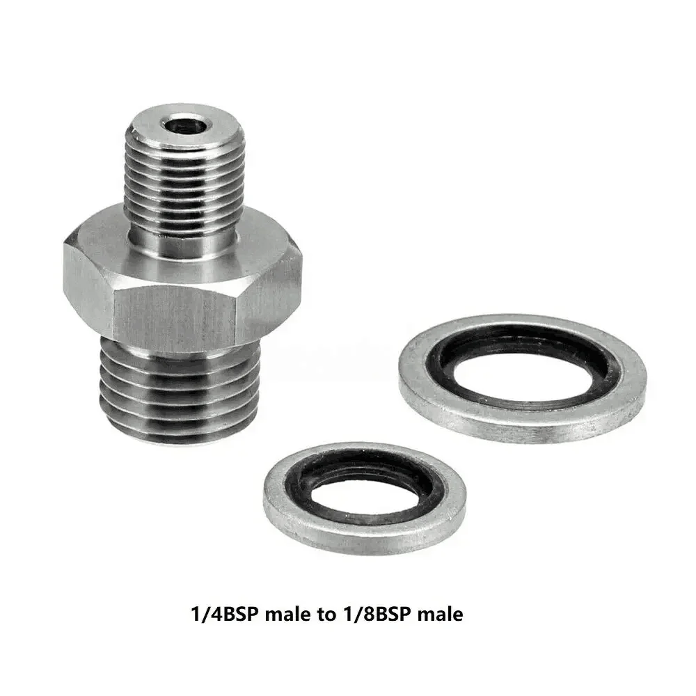 Adaptador de manguera de carga de aire, macho de ajuste, 1/8BSP a 1/8BSP,1/8BSP a 1/4BSP