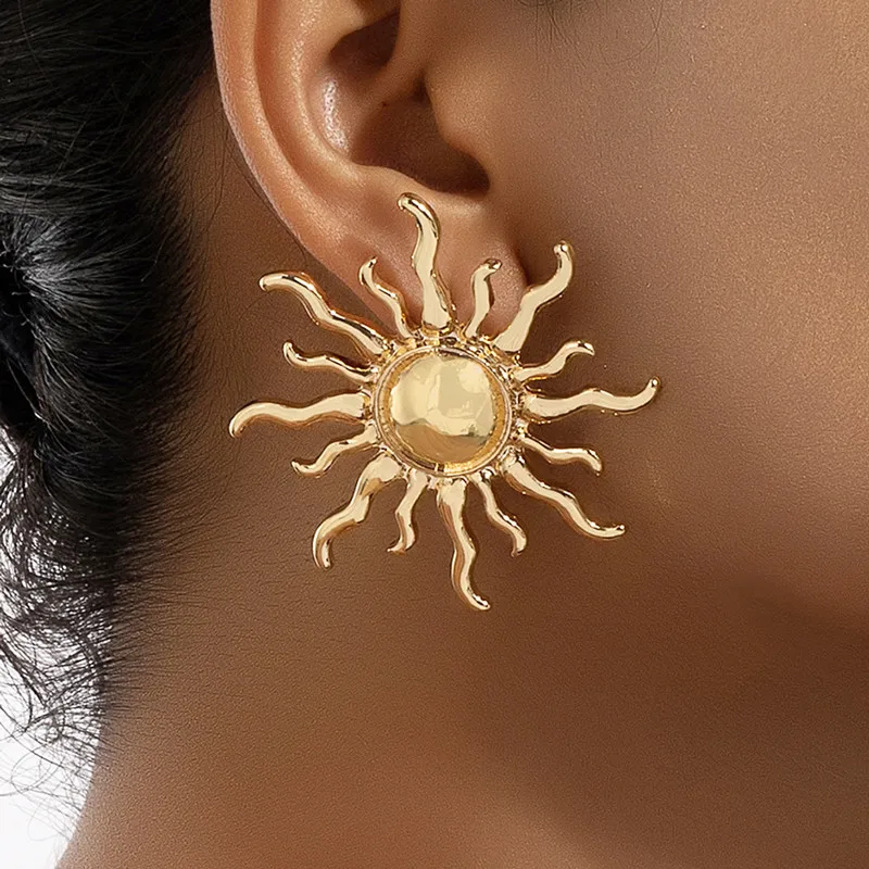 Vintage Oversized Sun Fashion Dangle Earrings earrings for Women Fashion Jewelry Sunshine Earrings 1 Pair 2Pcs