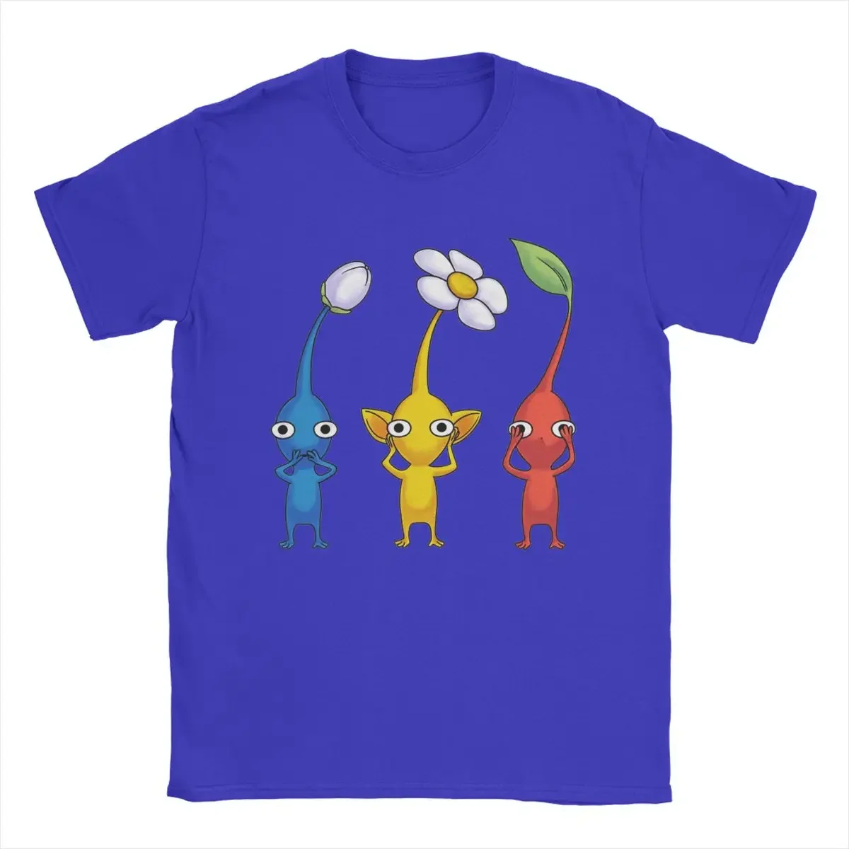 Cotton Clothes Funny Short Sleeve Round Collar Tees 6XL T-Shirts Men's Three Wise Pikmin T Shirt  men clothing  harajuku