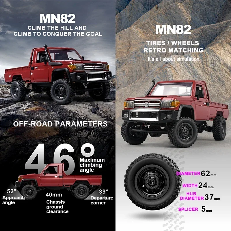 MN รุ่น 1:12 4WD MN82 LC79 Land Cruiser Rc รถ Toyota จําลองรีโมทคอนโทรลรถกระบะ RC รถบรรทุกของเล่นสําหรับผู้ใหญ่ของขวัญ