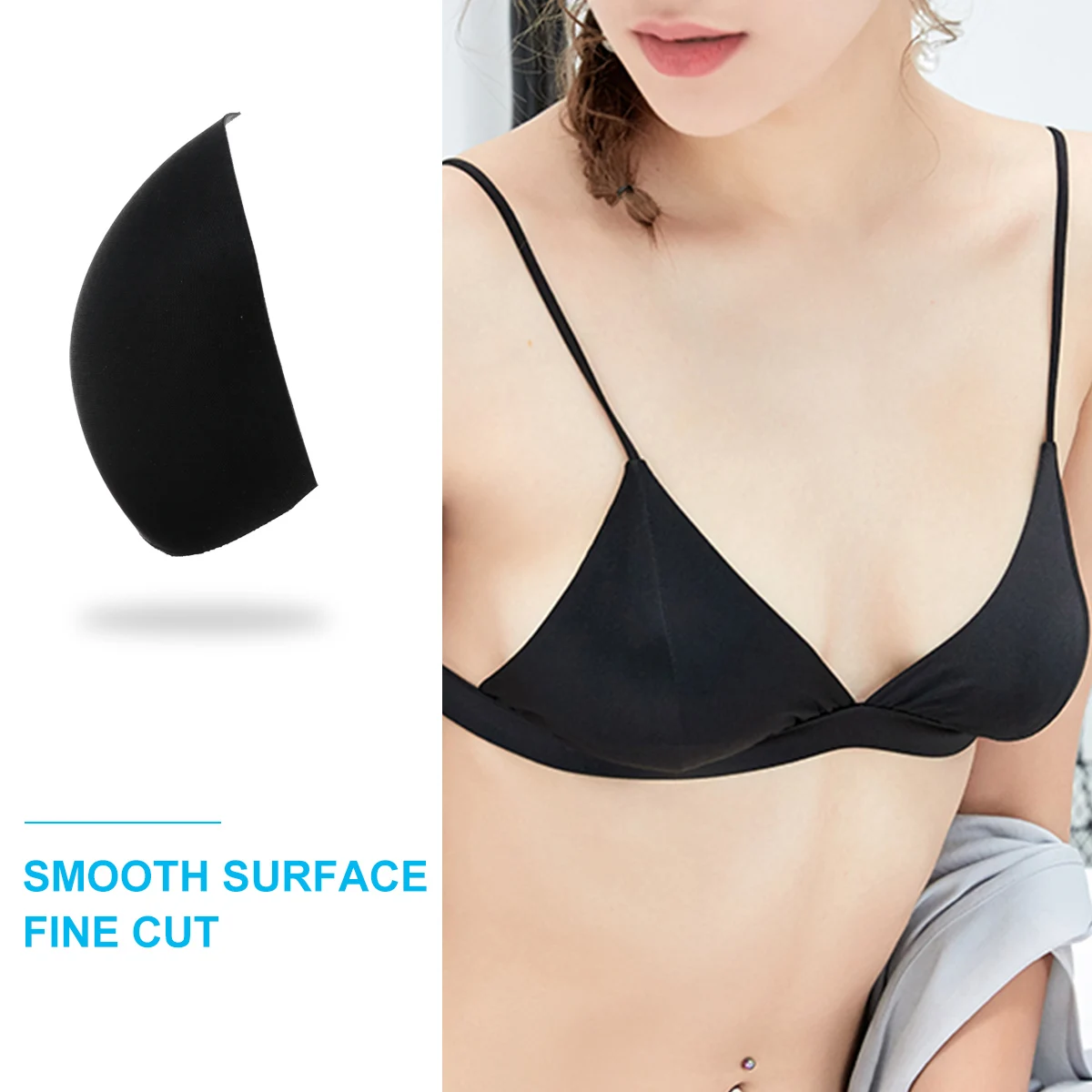 

Breast Pad Inserts White Bra Sport Cup Adhesive Tape Pads for Women Reusable Lightweight Travel Bras Liners