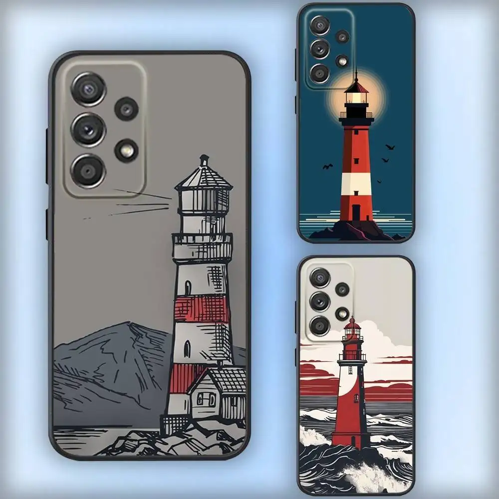 

Art L-Lighthouse Phone Case For Samsung S25,S24,S21,S22,S23,S30,Ultra,S20,Plus,Fe,Lite,Note,10,9,5G Black Cover