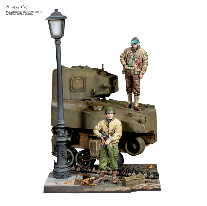 

1/35 Resin Soldier model kits figure colorless and self-assembled （Include scene） A-1433