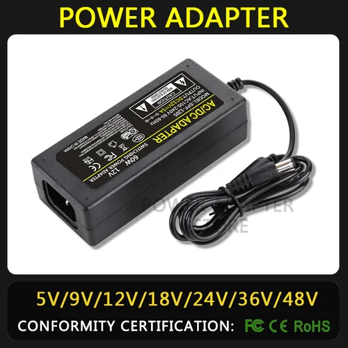 Imagen 1 del producto AC 110-240V DC 5V 9V 12V 15V 18V 24V 36V 48V 3A 4A 5A Adaptador de corriente universal Adaptador de cargador Eu Us para tiras de luz LED