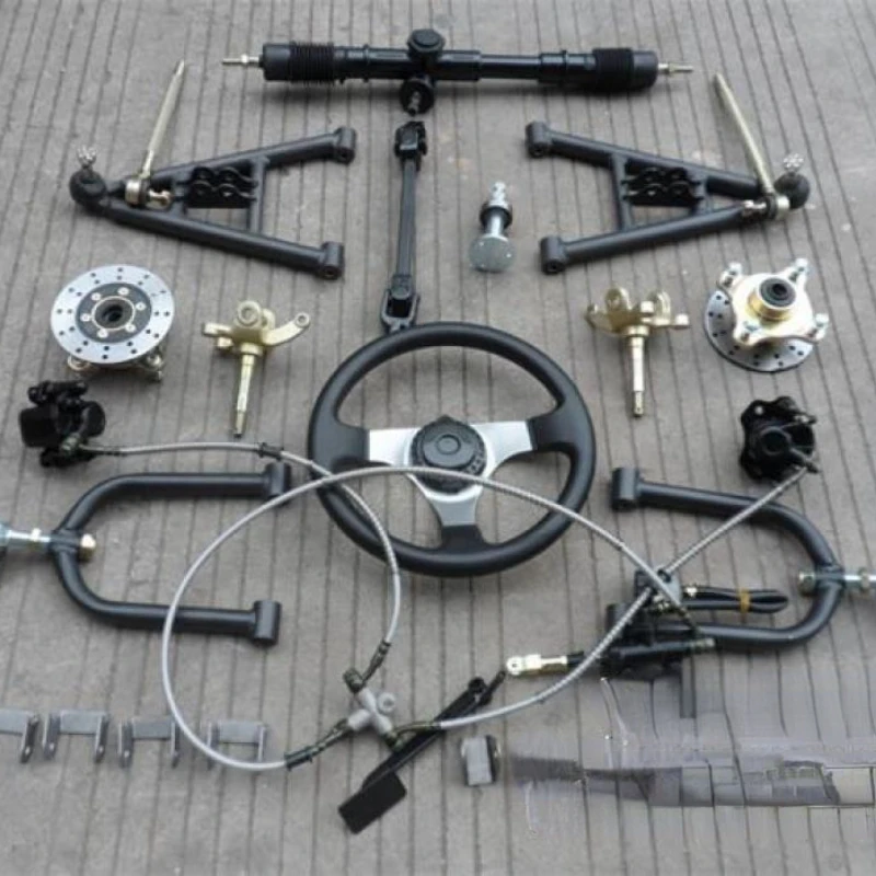 Modified four-wheel kart accessories, ATV front suspension foot steering brake system, steering wheel rocker arm