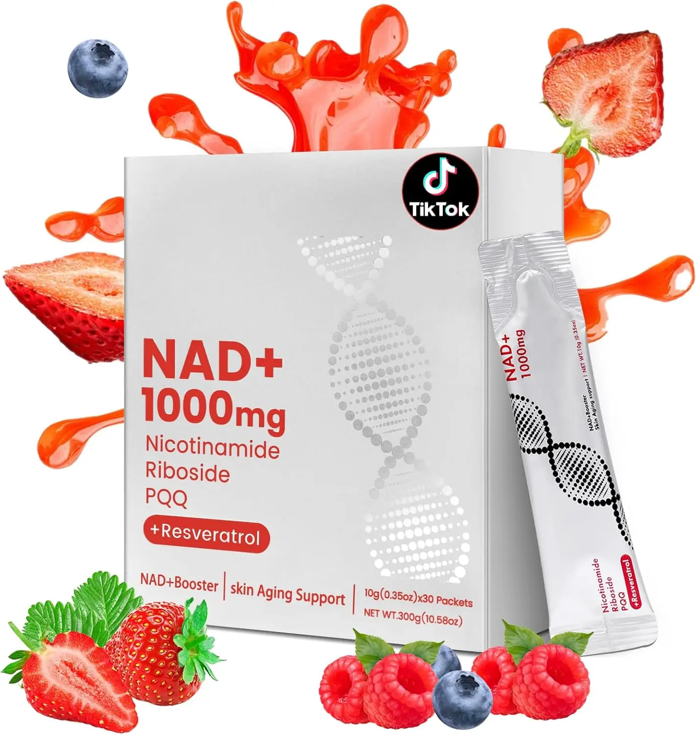

NAD+ Supplement 30pcs, Premium Nicotinamide Riboside & Resveratrol, DNA Repair & Healthy Aging， Advanced NAD Supplement for Men