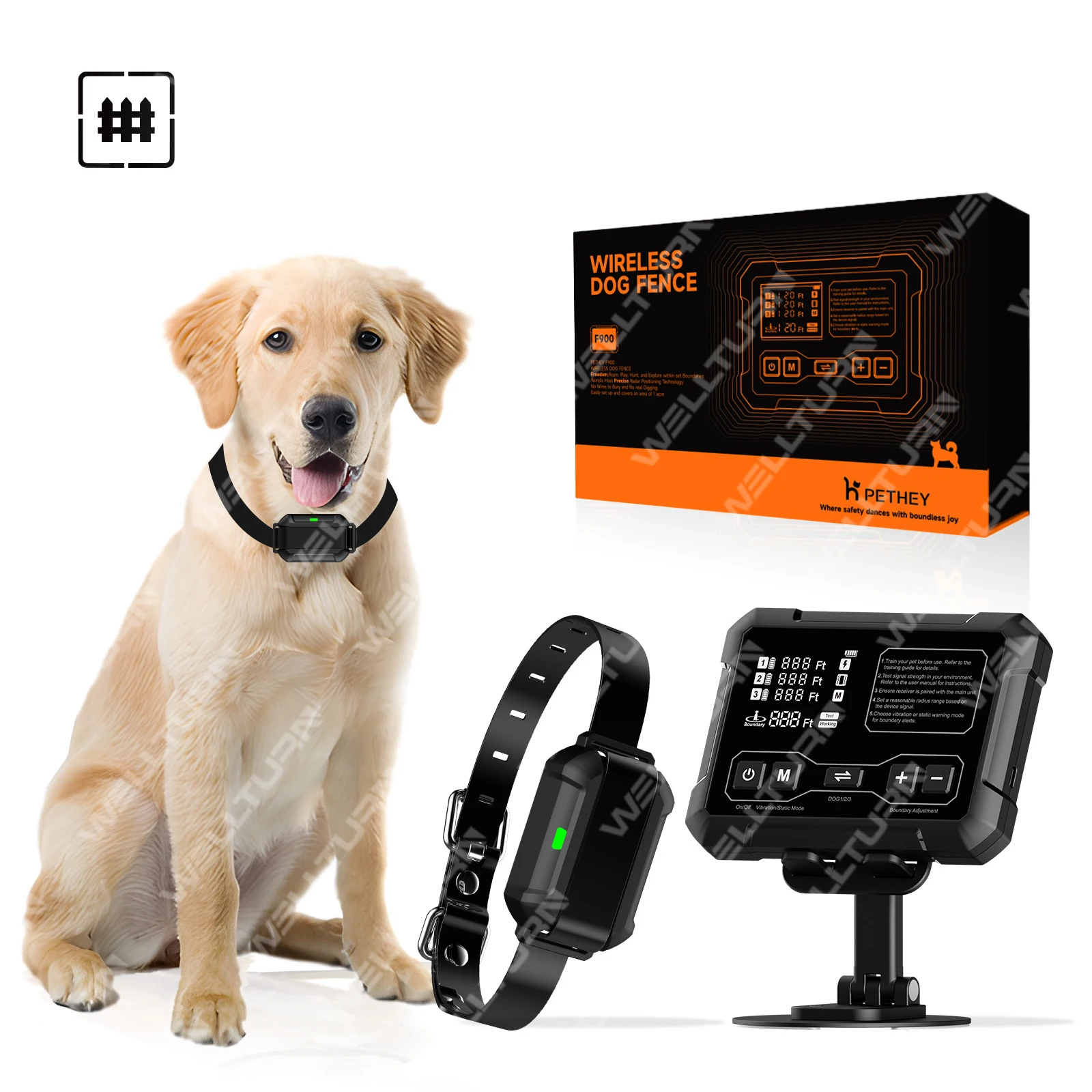 Patented New Product Range 10-120ft Wireless Dog Fence System for 3 Dogs Radar Wireless Fence Training Collar Wireless Dog Fence