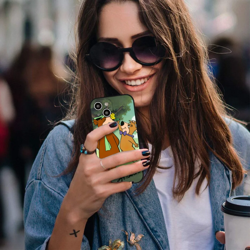 Phone Case For iPhone 15 Pro Max Silicone Shell Cute Yogi Bear