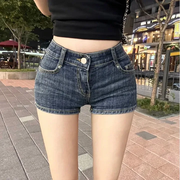 

Low Waist Elastic Waistband Women's Comfortable Fashionable Slimming Denim Shorts Dongda Gate New Arrival Trendy Shorts