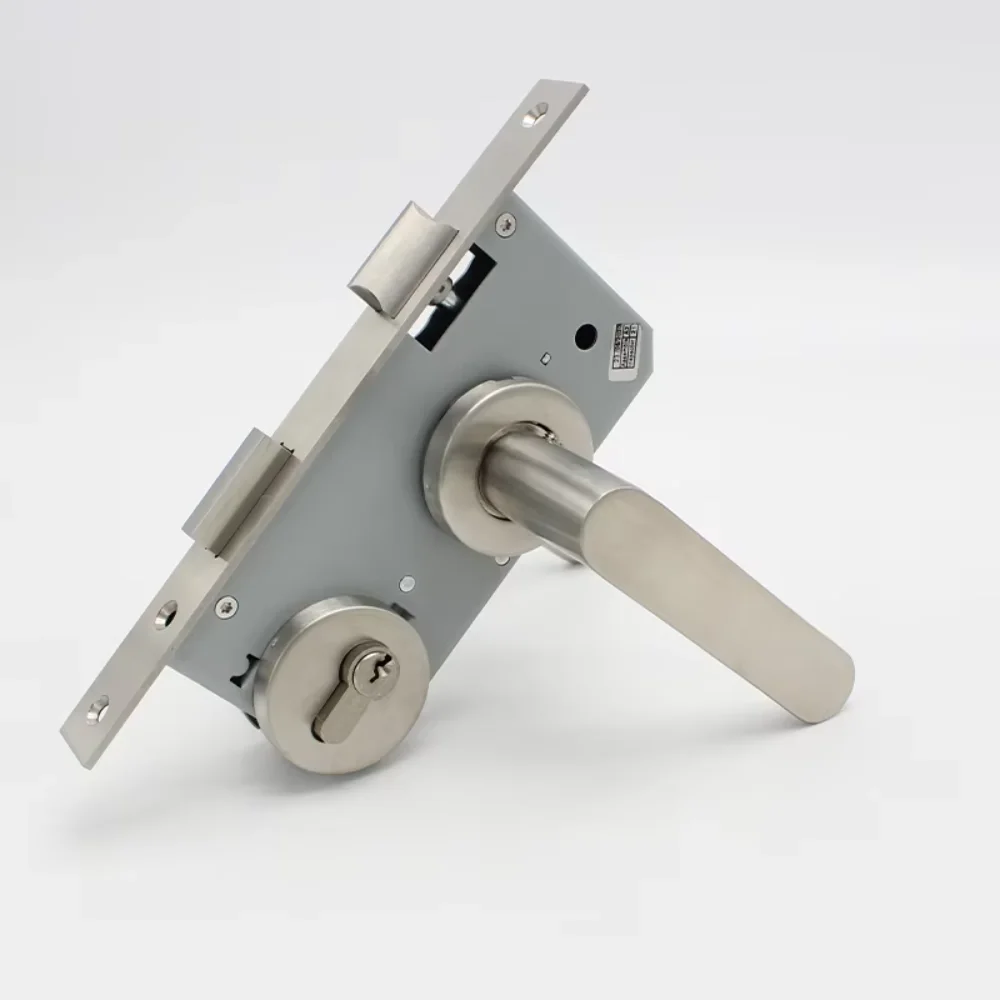 High quality 304 stainless steel lever lock with cylinder inner door lock rust-proof oval tube handle lock