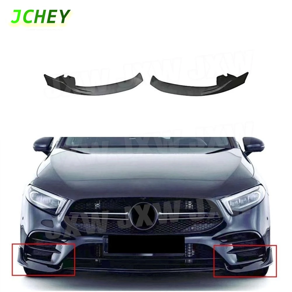 

JCHEY ABS Gloss Black For Benz A Class W177 A35 For AMG 2019-2022 Sedan Front Bumper Splitters Flaps Car Body Kits