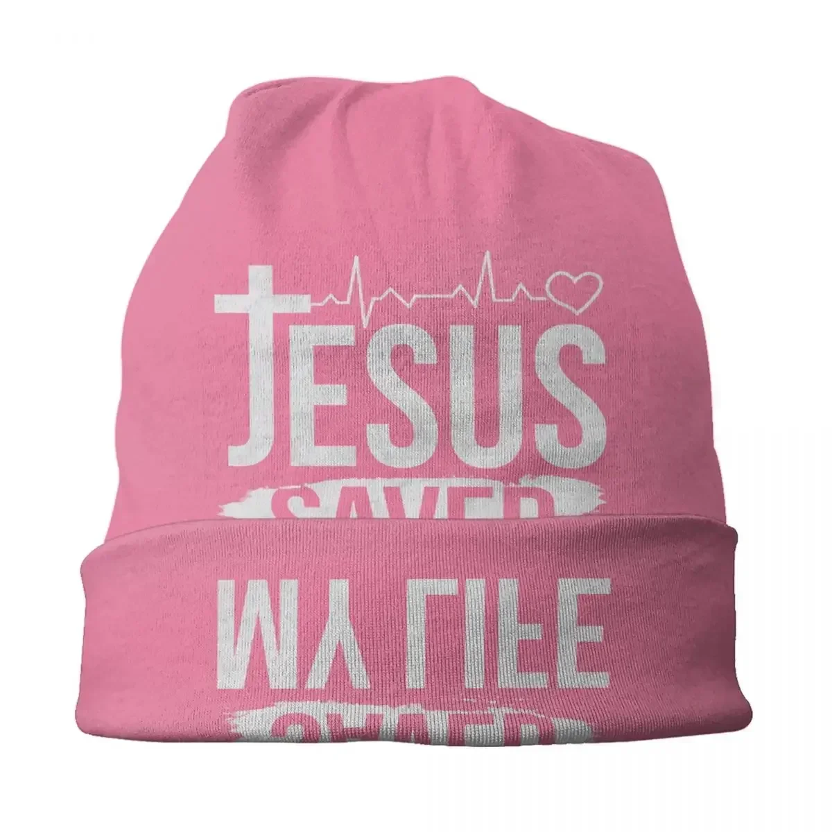 Jesus Saved My Life Bonnet Hats Fashion Knit Hat For Women Men Winter Warm Christ Religion Christian Faith Skullies Beanies Caps