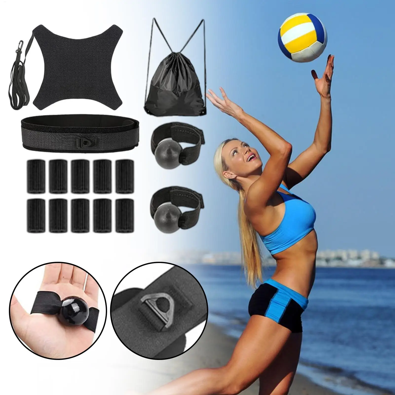 

Volleyball Training Aids Solo Volleyball Passing Trainer Solo Ball Sports Spiking Trainer for High School Athletes Club Teams