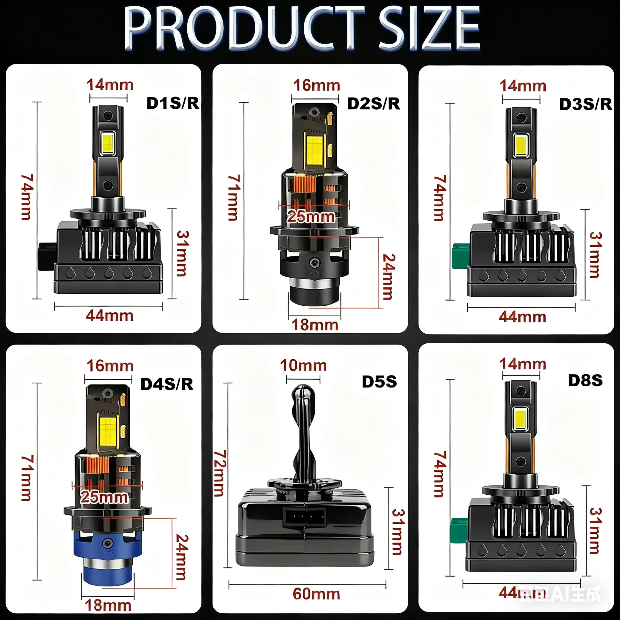 SIBAIWANG D3S D3R LED CANBUS Headlight Bulbs D1S D1R D2S D2R D5S Auto Head Lamp HID Xenon Replacement Kit LED Auto Lights 6000K