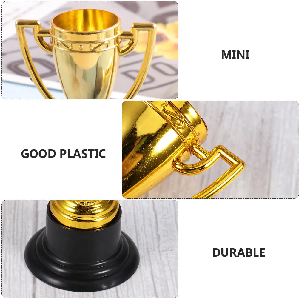 

16 Pcs Small Trophy Toy Kids Award Plastic Mini Trophies Children Competition Prizes Sports Day Decor Gift for Winners