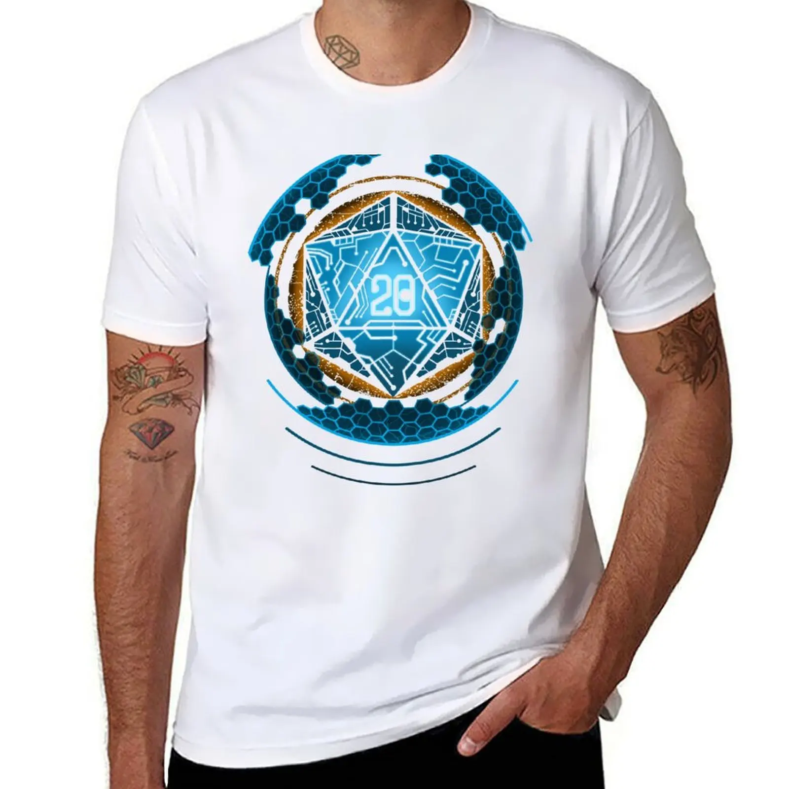 

Sci-fi Shield D20 T-Shirt anime tshirt t shirts with prints T-Shirt