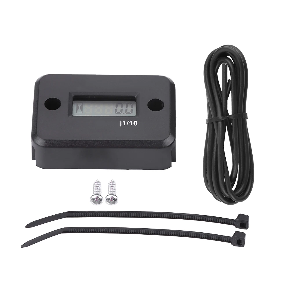 Engine Hour Meter Hour Gauge Digital Hour Meter Gauge Timer for Gasoline Engine Racing Motorcycle ATV Mower Black Hour Meter