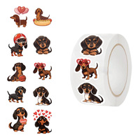 100-500PCS Cute Dachshund Dog Paper Labels Thank You Sticker Sealing DIY Decoration Scrapbooking Stationery Supplies
