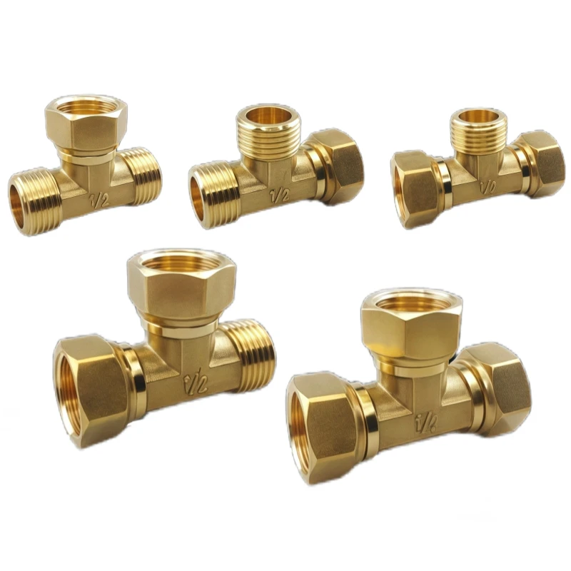 Pneumatic Plumbing Brass Pipe Fitting 360° Male/Female Thread 1/2
