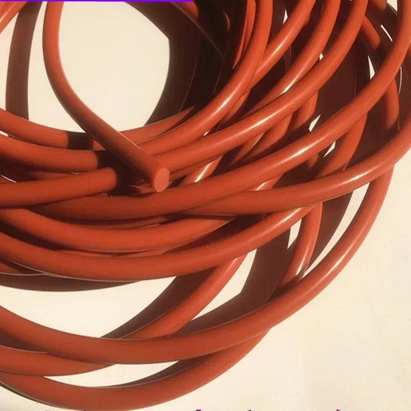 RED solid  round silicone sealing strip Diameter 1-23mm high temperature resistant round red sealing strip silicone rubber strip