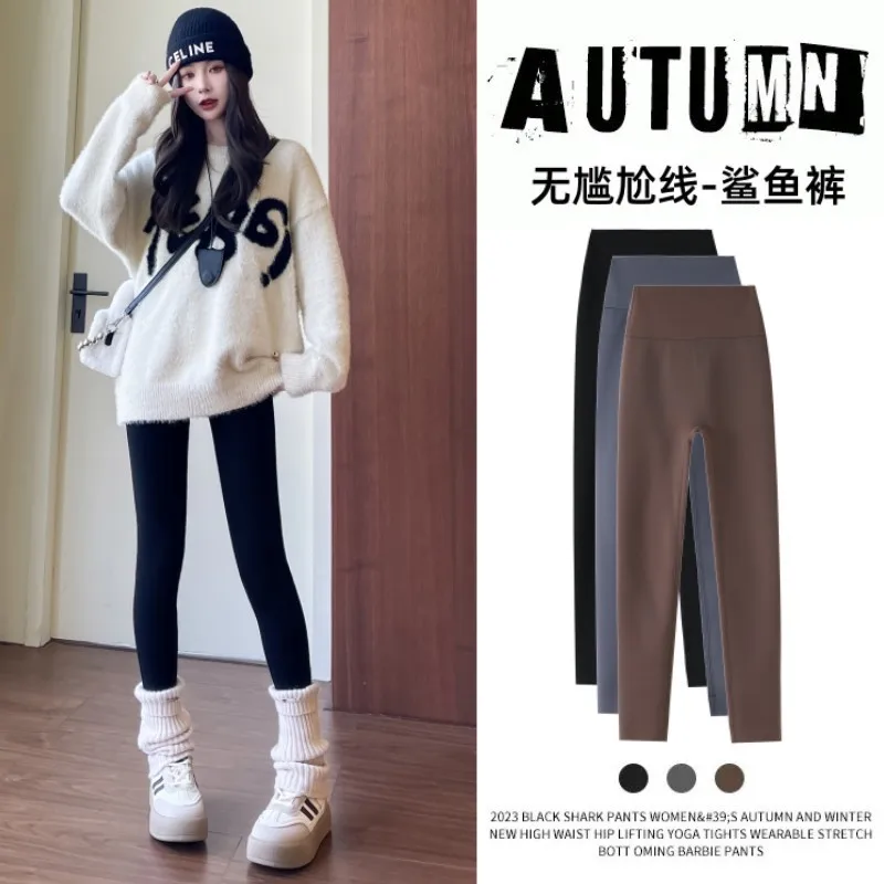 غير مرئية التماس طماق الحرارية Fleeceback ExtraThick طماق عالية الخصر النحت اليوغا طماق Sharkskin أفخم السراويل المريحة